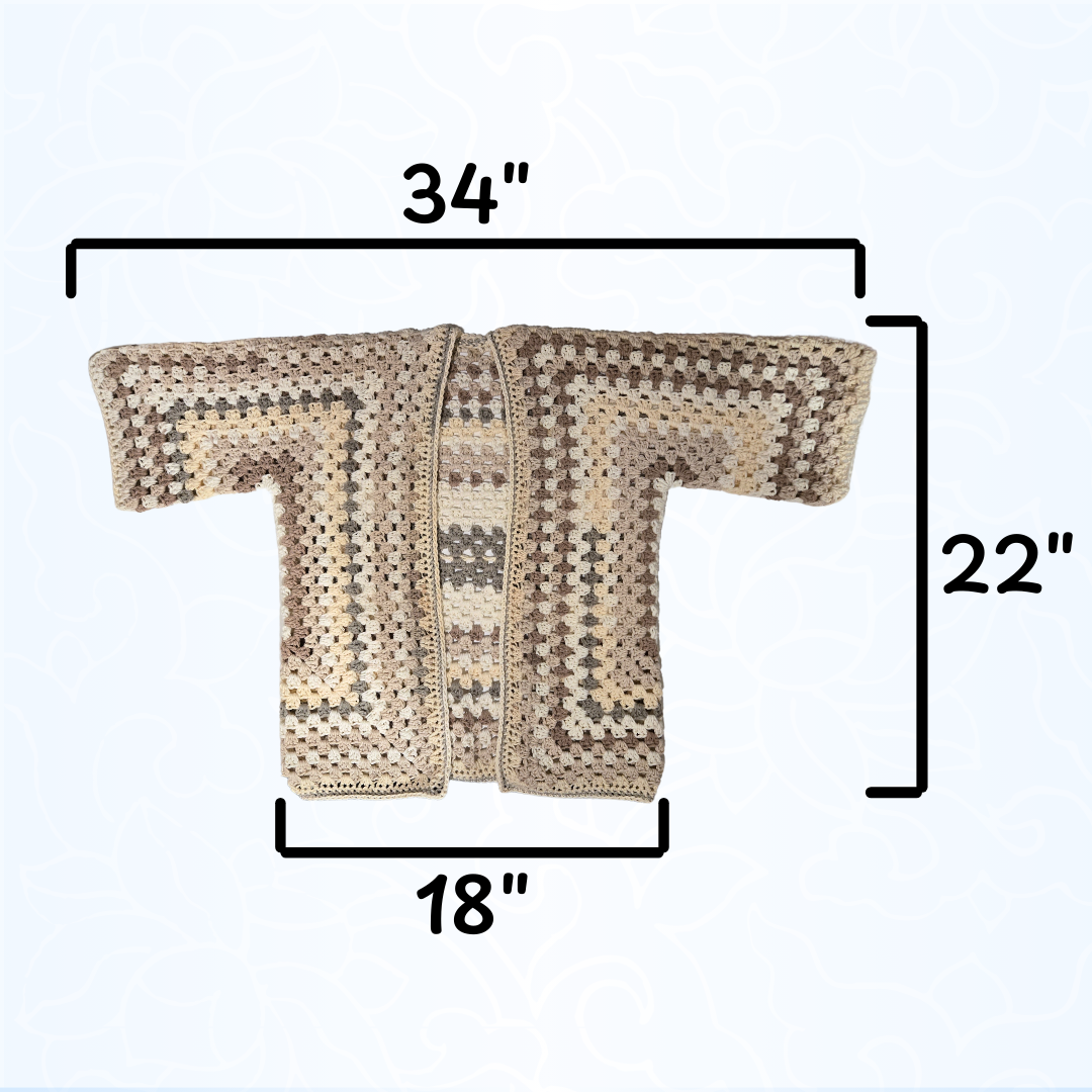 Creams and Browns Granny Stitch Overshirt - Size XS