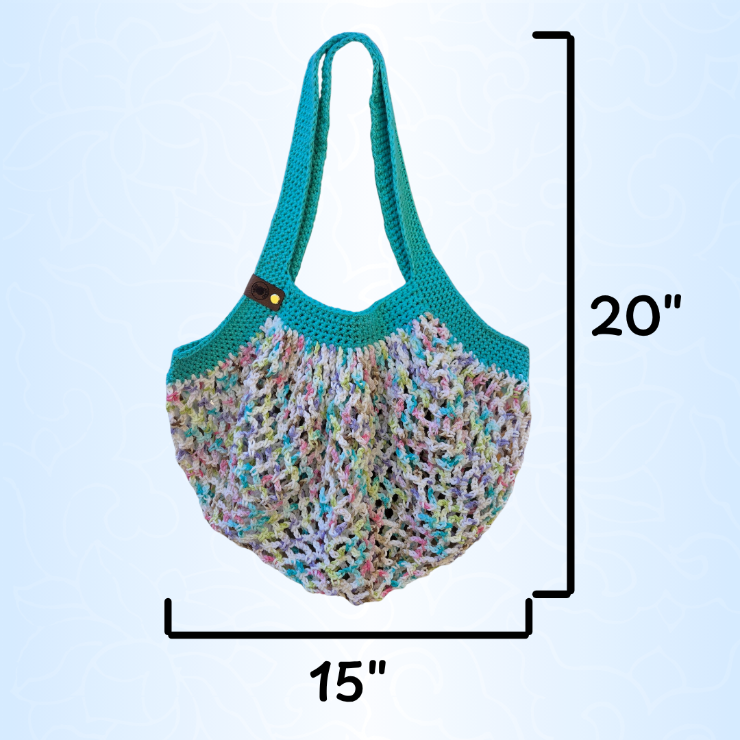 Teal/Potpourri Mesh Market Bag