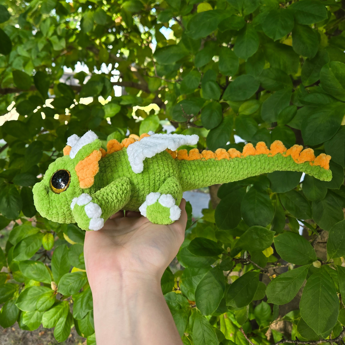 Dragon Crochet Plushie (Green & Gold)