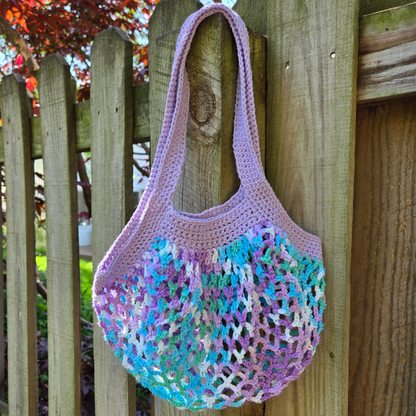 Soft Violet/Beach Ball Blue Mesh Market Bag