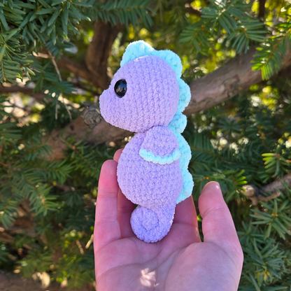 Mini Purple Seahorse Crochet Plushie
