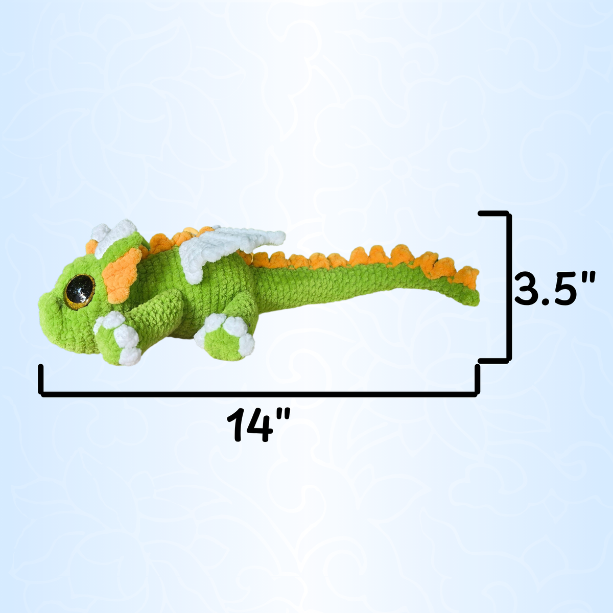 Dragon Crochet Plushie (Green & Gold)