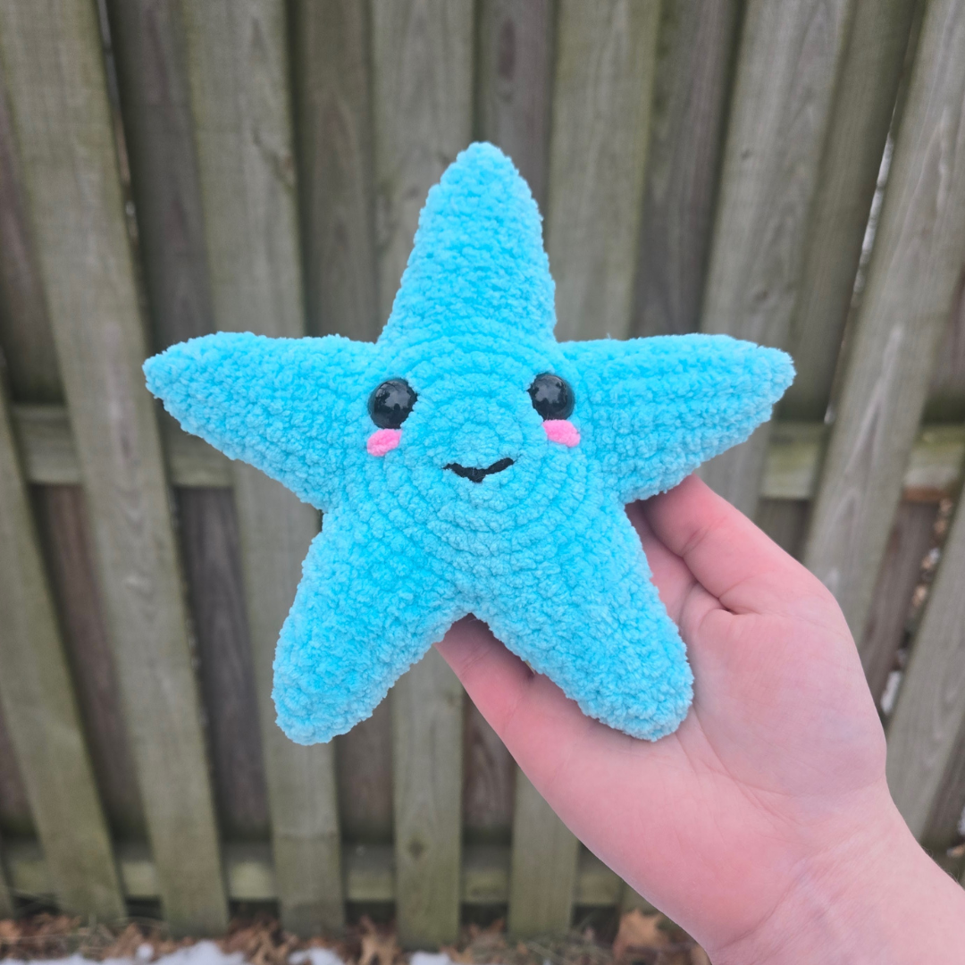 Starfish Crochet Plushie (Medium Blue)