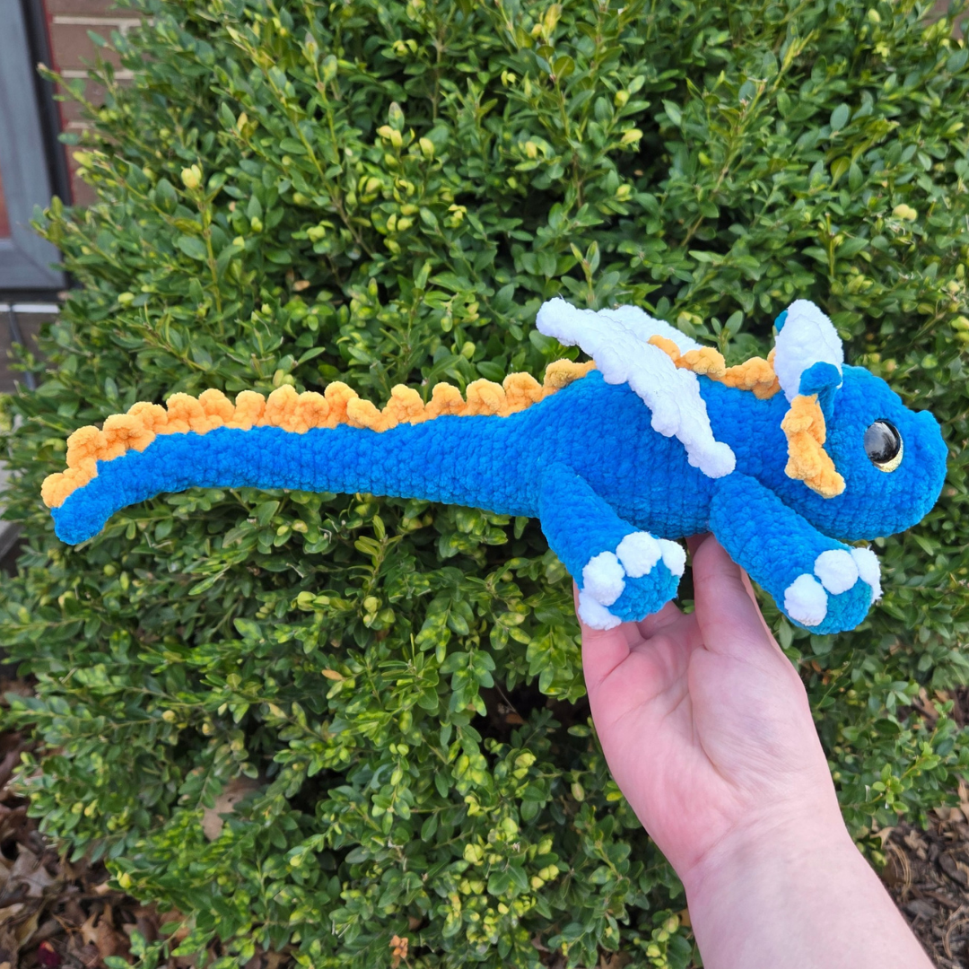 Dragon Crochet Plushie (Blue & Yellow)