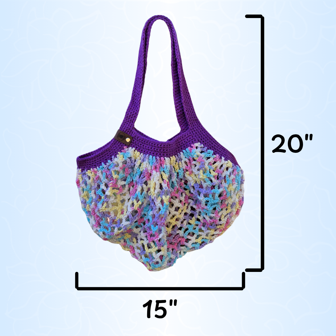 Purple/Fleur de Lavande Mesh Market Bag