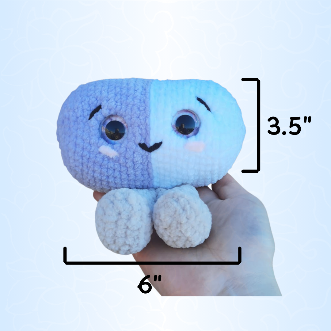 Pill Pal Crochet Plushie (Purple/White)