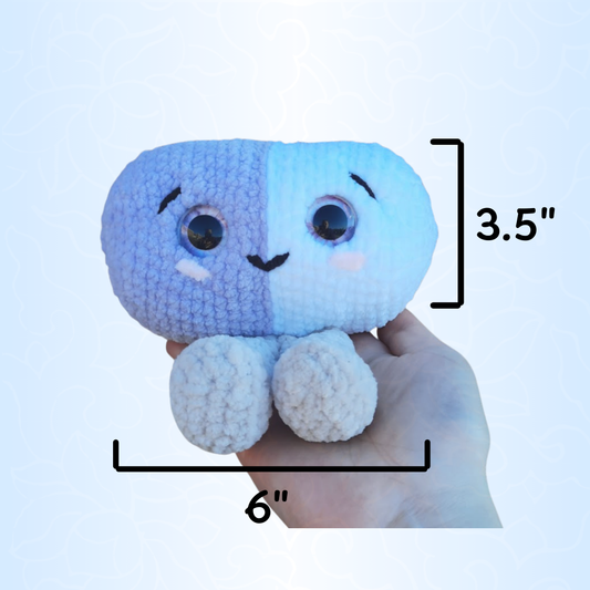 Pill Pal Crochet Plushie (Purple/White)