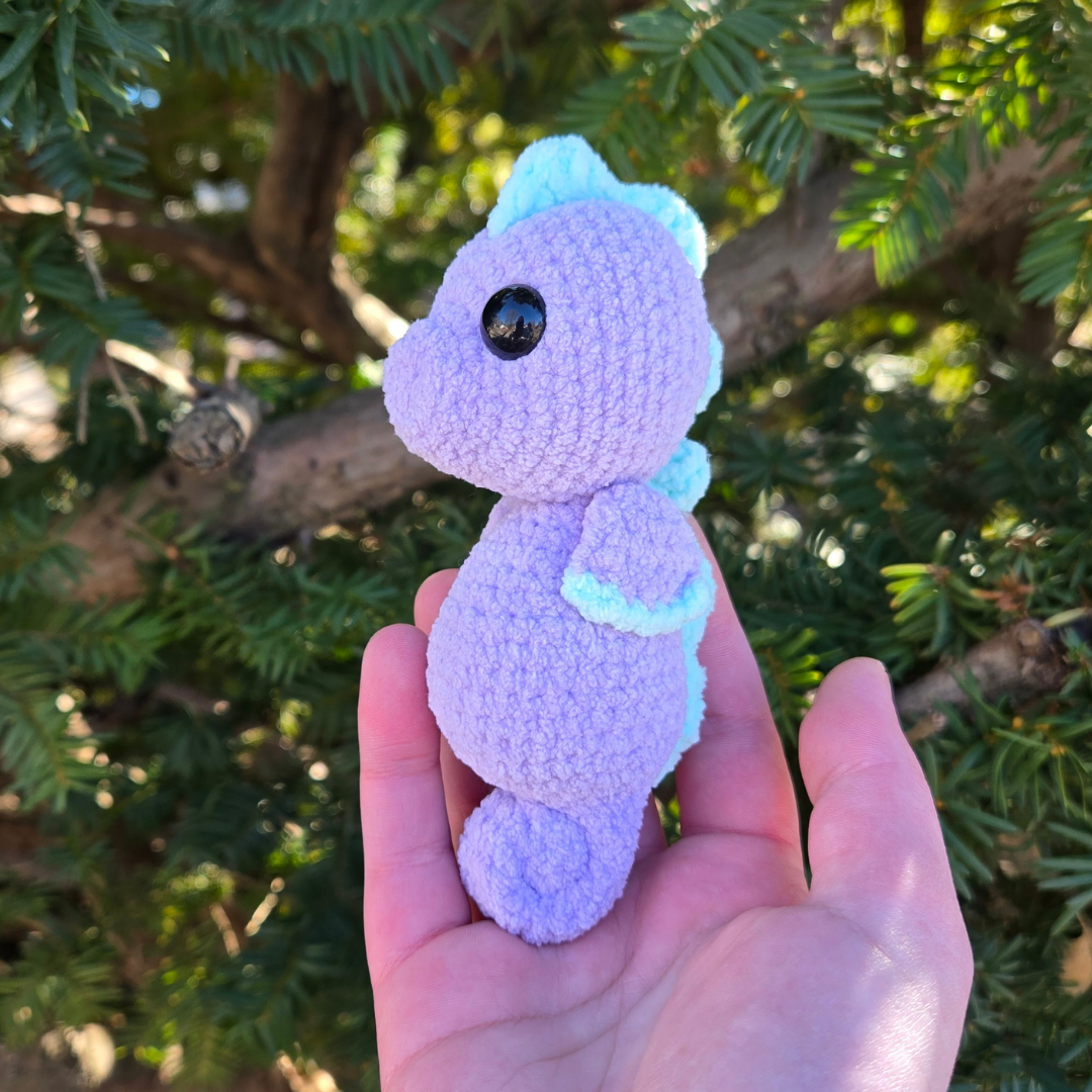 Mini Purple Seahorse Crochet Plushie