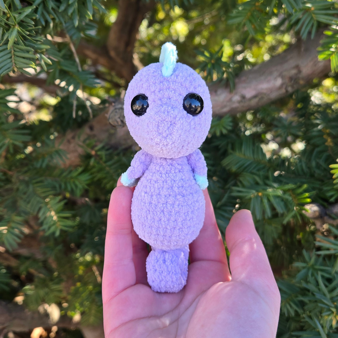 Mini Purple Seahorse Crochet Plushie