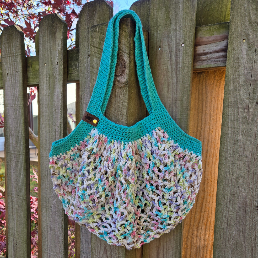 Teal/Potpourri Mesh Market Bag