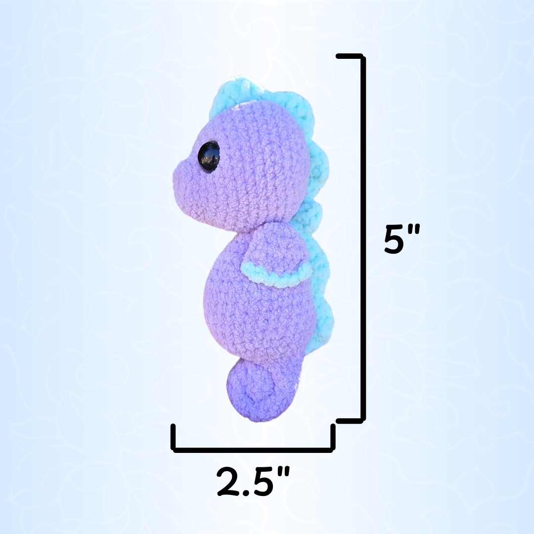 Mini Purple Seahorse Crochet Plushie