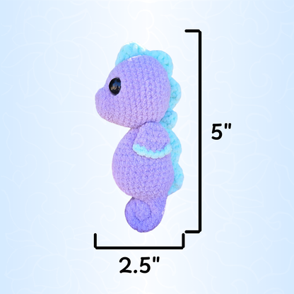 Mini Purple Seahorse Crochet Plushie