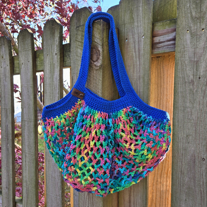 Blue/Bright Jewels Ombre Mesh Market Bag