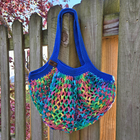 Blue/Bright Jewels Ombre Mesh Market Bag