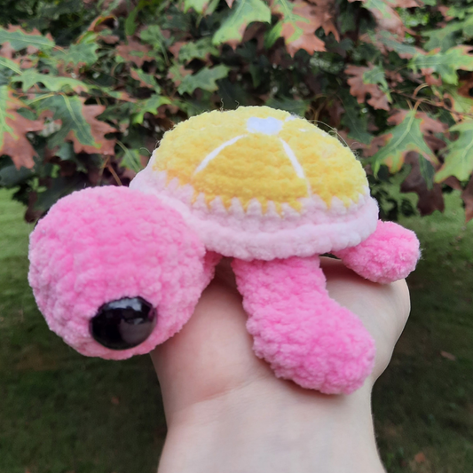Turtle Crochet Plushie (Strawberry Lemonade)