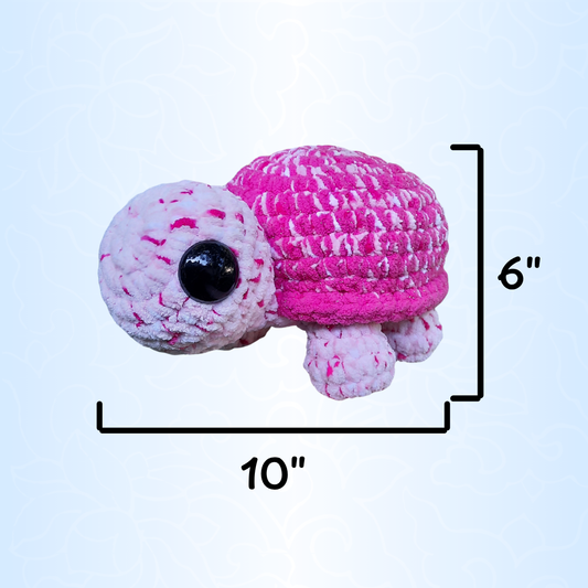 Jumbo Pink Turtle Crochet Plushie - Misfit Item
