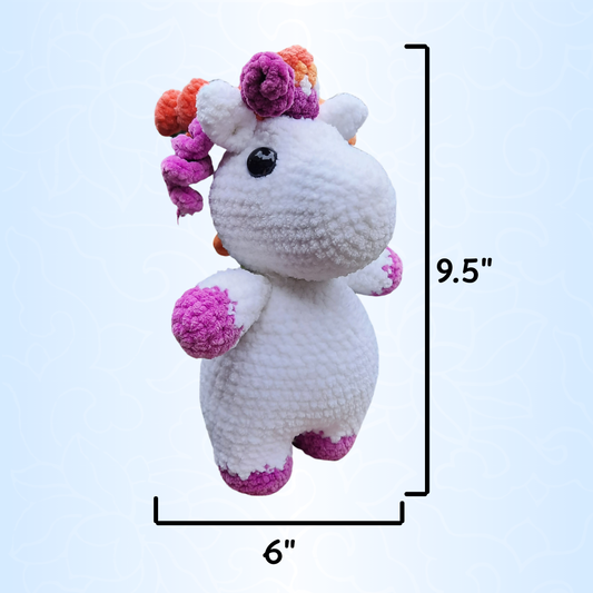 Lesbian Pride Unicorn Crochet Plushie (Small)