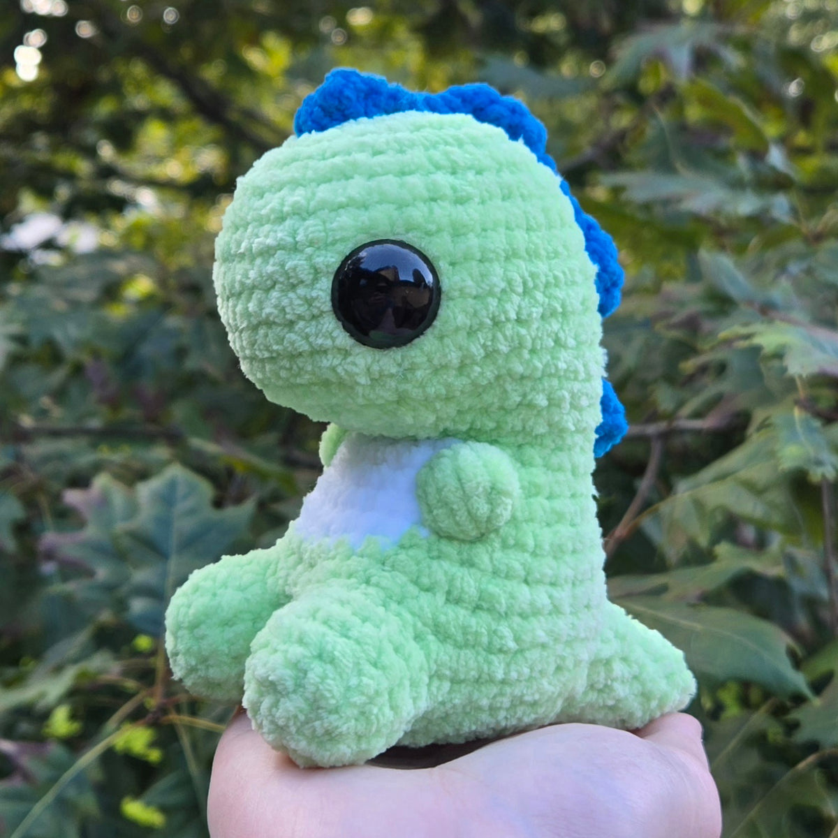 Dino Crochet Plushie (Green & Blue)
