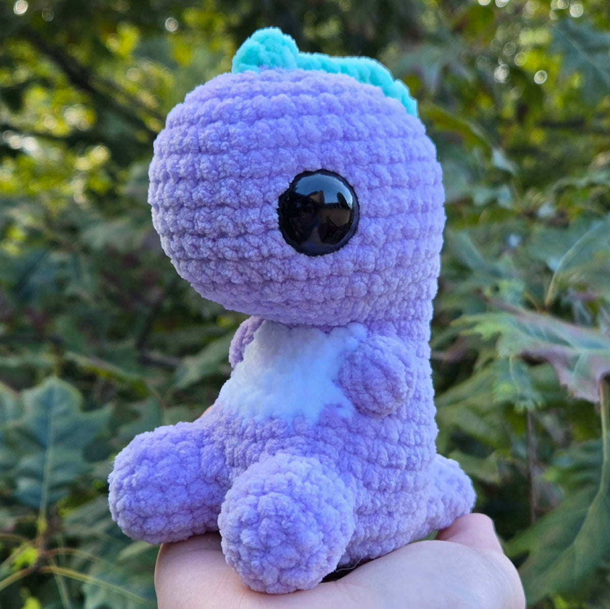 Dino Crochet Plushie (Purple & Seaglass)